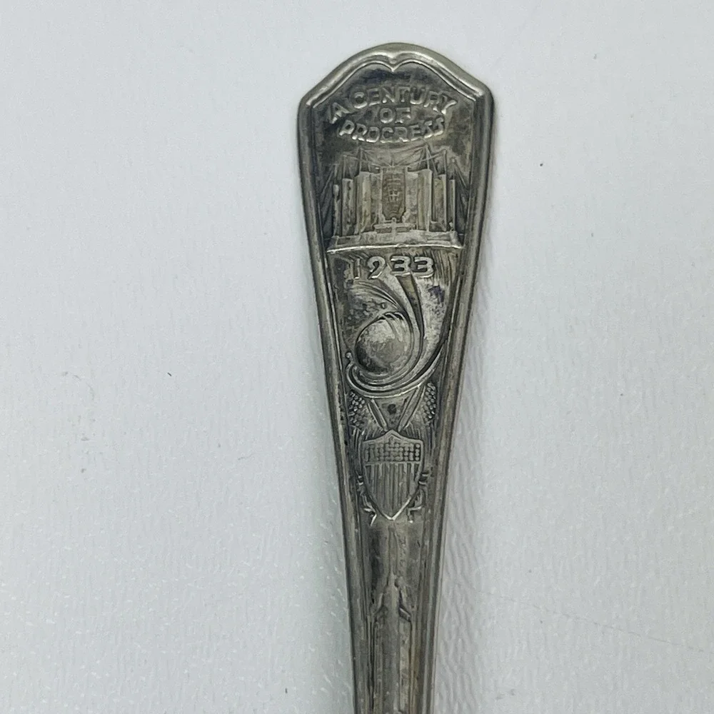 1933 Chicago Administration Building Vintage Souvenir Spoon Collectible
